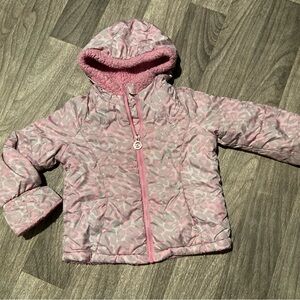 Girls pink and gray leopard print ZeroXposur winter coat sz 3t